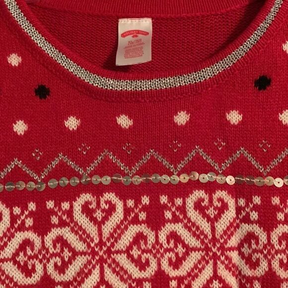 HOLIDAY Time Women’s Christmas Sparkle Sweater with Silver Trim and Sequins XL - Picture 5 of 10